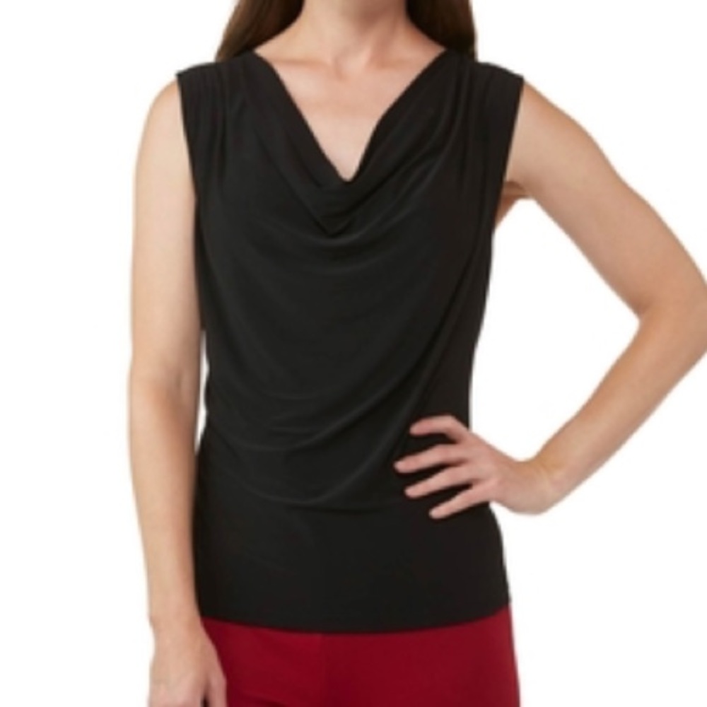 NEW Passports Women’s Black Drape Neck Top